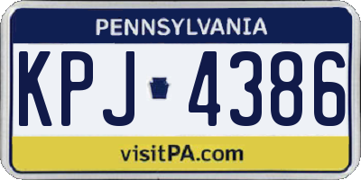 PA license plate KPJ4386