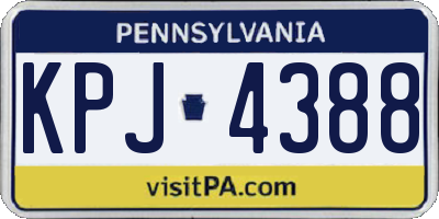 PA license plate KPJ4388