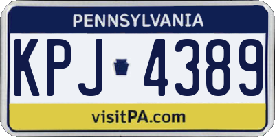 PA license plate KPJ4389