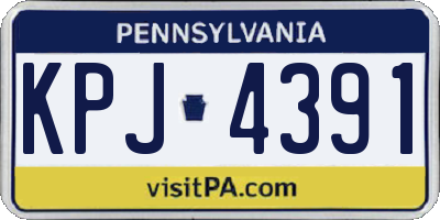 PA license plate KPJ4391