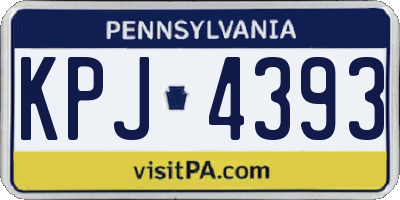 PA license plate KPJ4393