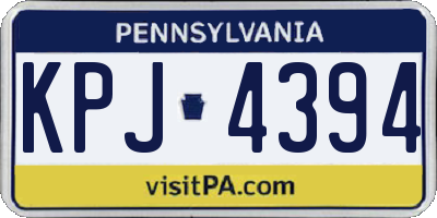 PA license plate KPJ4394
