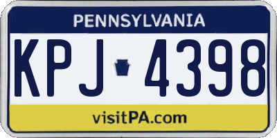 PA license plate KPJ4398