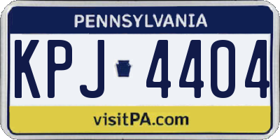 PA license plate KPJ4404