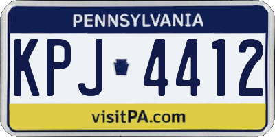 PA license plate KPJ4412