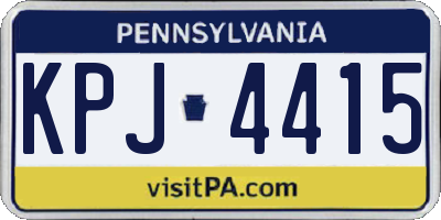 PA license plate KPJ4415