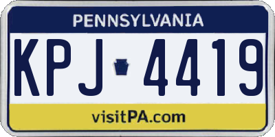 PA license plate KPJ4419