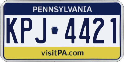 PA license plate KPJ4421