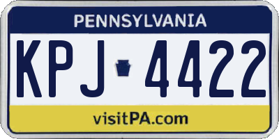 PA license plate KPJ4422