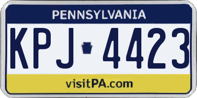 PA license plate KPJ4423