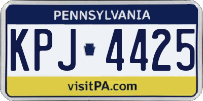 PA license plate KPJ4425