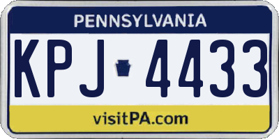 PA license plate KPJ4433