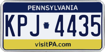 PA license plate KPJ4435