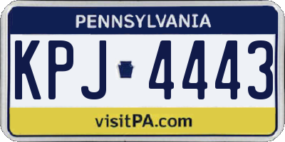 PA license plate KPJ4443