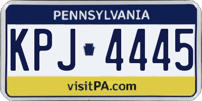 PA license plate KPJ4445