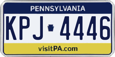 PA license plate KPJ4446