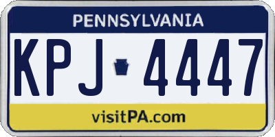 PA license plate KPJ4447