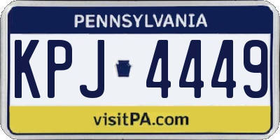 PA license plate KPJ4449