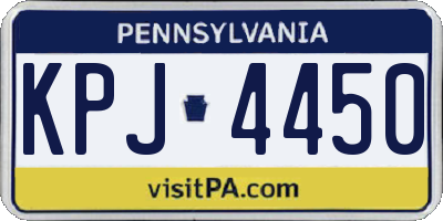 PA license plate KPJ4450