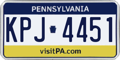PA license plate KPJ4451