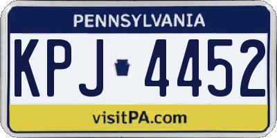 PA license plate KPJ4452