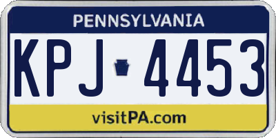 PA license plate KPJ4453