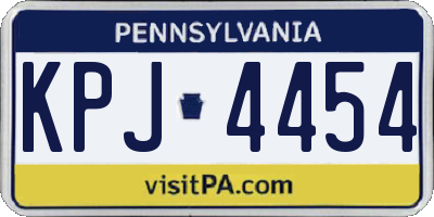 PA license plate KPJ4454