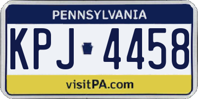 PA license plate KPJ4458
