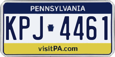 PA license plate KPJ4461