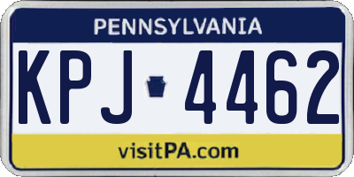 PA license plate KPJ4462