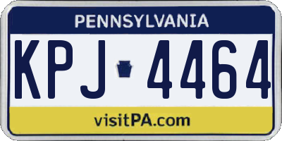 PA license plate KPJ4464