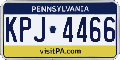PA license plate KPJ4466
