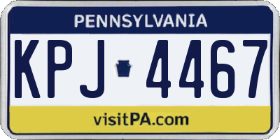 PA license plate KPJ4467