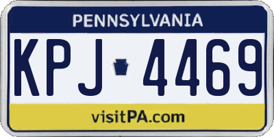 PA license plate KPJ4469