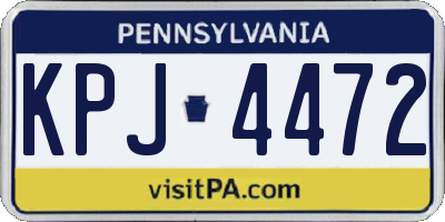 PA license plate KPJ4472