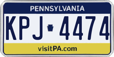 PA license plate KPJ4474