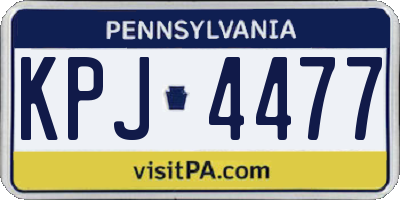 PA license plate KPJ4477
