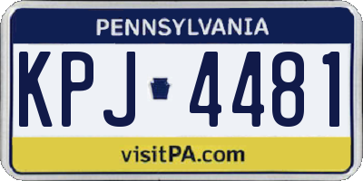 PA license plate KPJ4481
