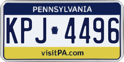 PA license plate KPJ4496