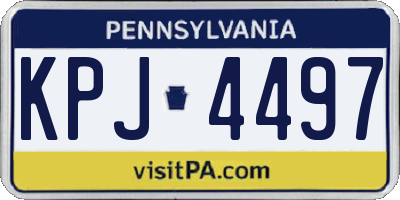 PA license plate KPJ4497