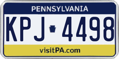 PA license plate KPJ4498