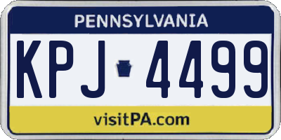 PA license plate KPJ4499