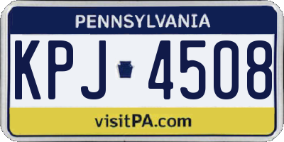 PA license plate KPJ4508