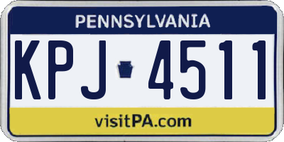 PA license plate KPJ4511