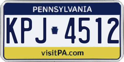 PA license plate KPJ4512