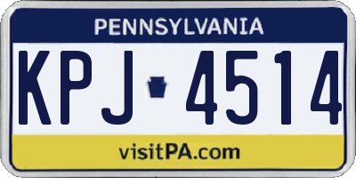 PA license plate KPJ4514