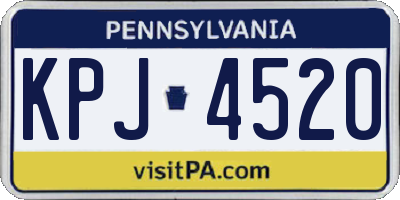 PA license plate KPJ4520