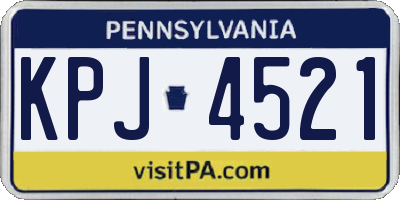 PA license plate KPJ4521
