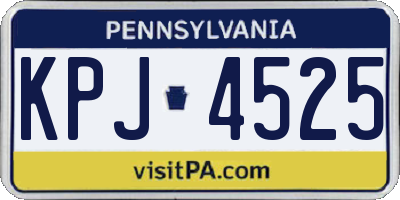 PA license plate KPJ4525