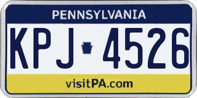 PA license plate KPJ4526